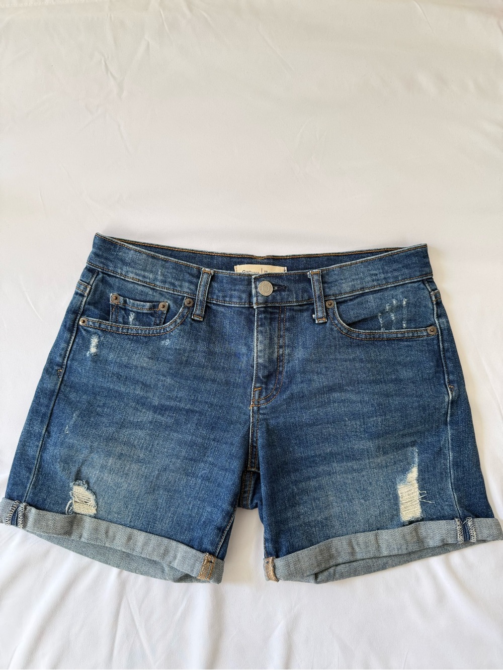 Gap Jean Shorts- Women- Distressed Denim Shorts- Size 25- Blue